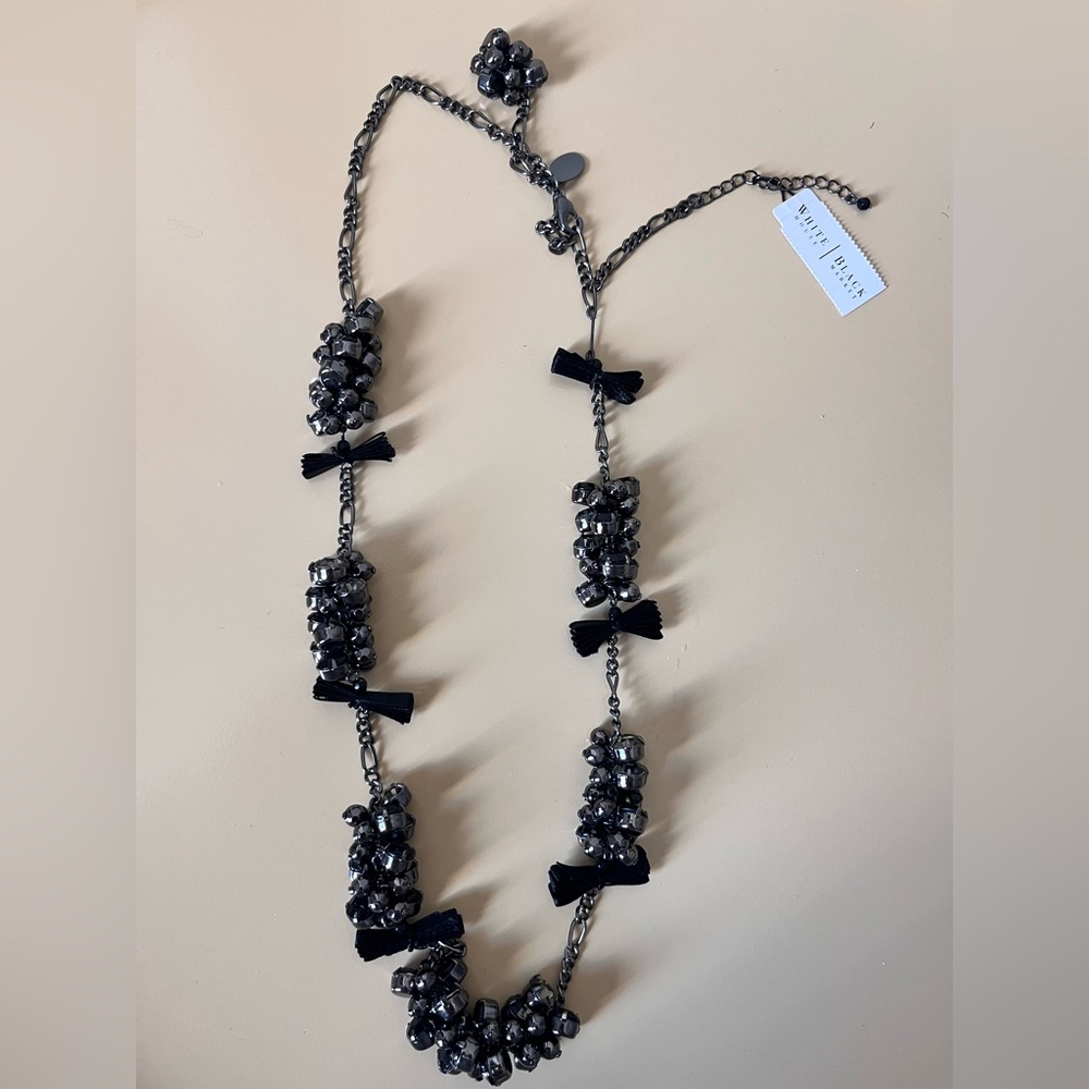 White House Black Market Black Beaded Necklace